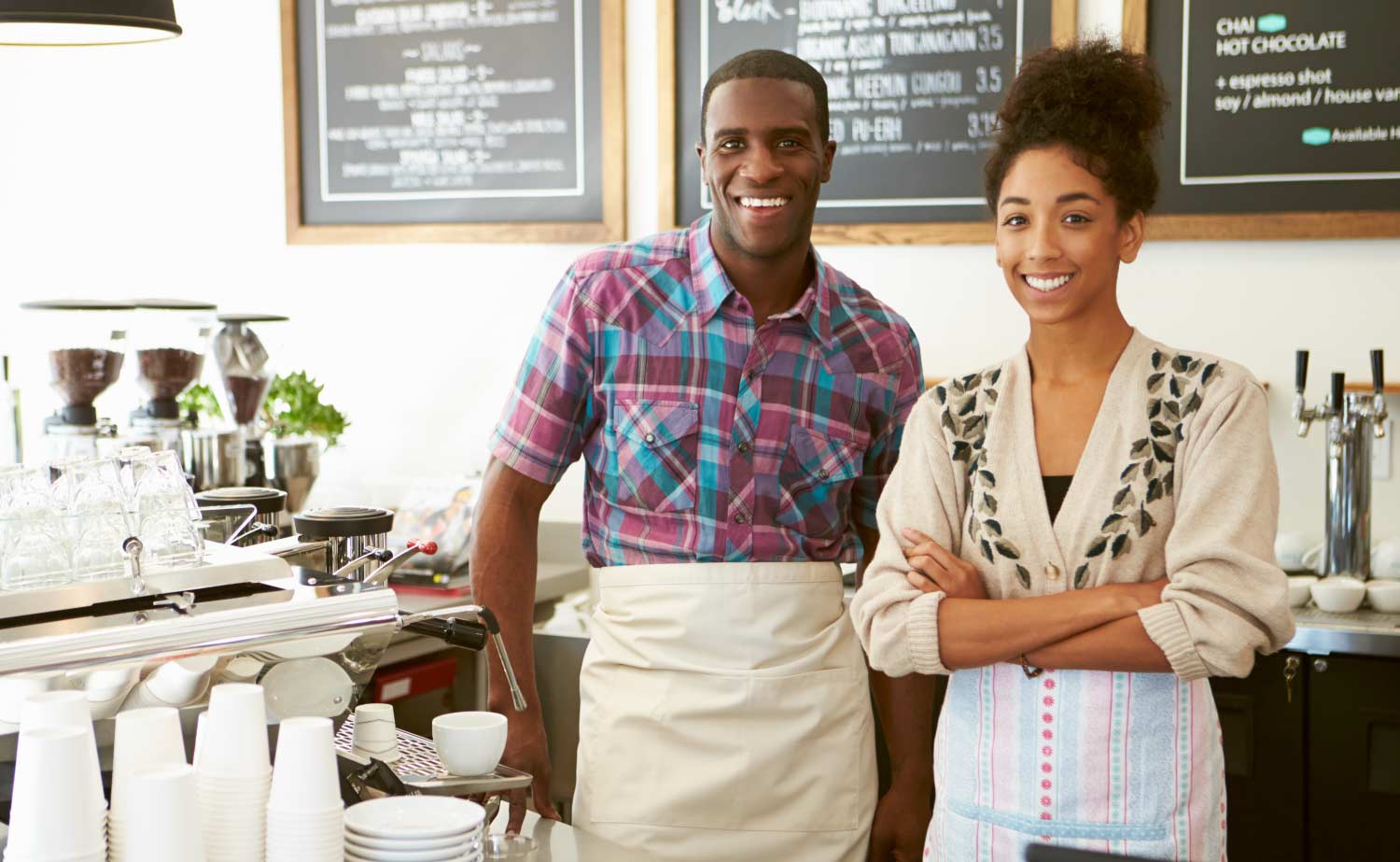 Business owners in a cafe