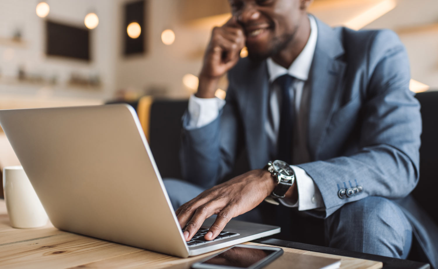 Business person working on laptop